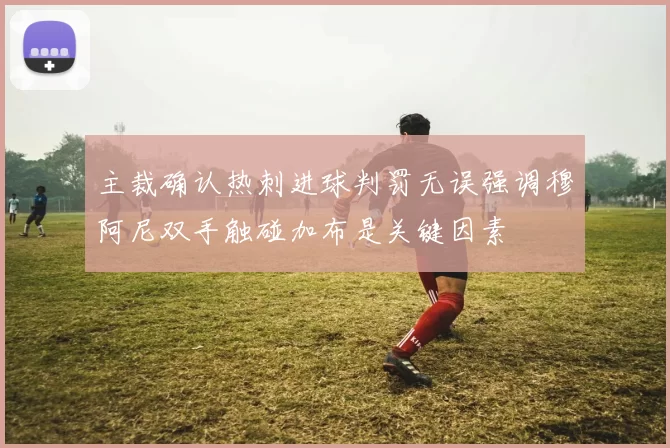 主裁确认热刺进球判罚无误强调穆阿尼双手触碰加布是关键因素